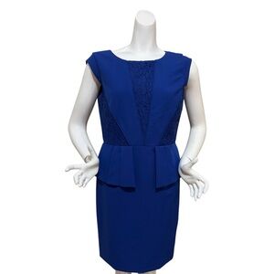 Elegant Blue Lace Panel Dress size 8